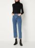 7 for all Mankind Blauwe Straight Leg Jeans Logan Stovepipe Blaze With Raw Cut Hem online kopen