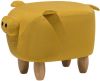 Beliani Piggy Dierenhocker geel polyester online kopen