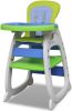 VIDAXL Kinderstoel 3 in 1 blauw groen online kopen