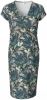Noppies zwangerschaps en voedingsjurk Linden met bladprint en ceintuur blauw online kopen